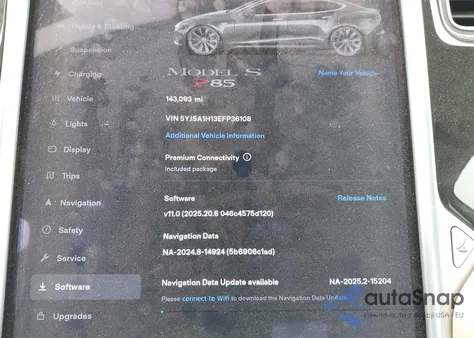 2014 Tesla Model S P85 из США, поврежденный, VIN 5YJSA1H13EFP36108